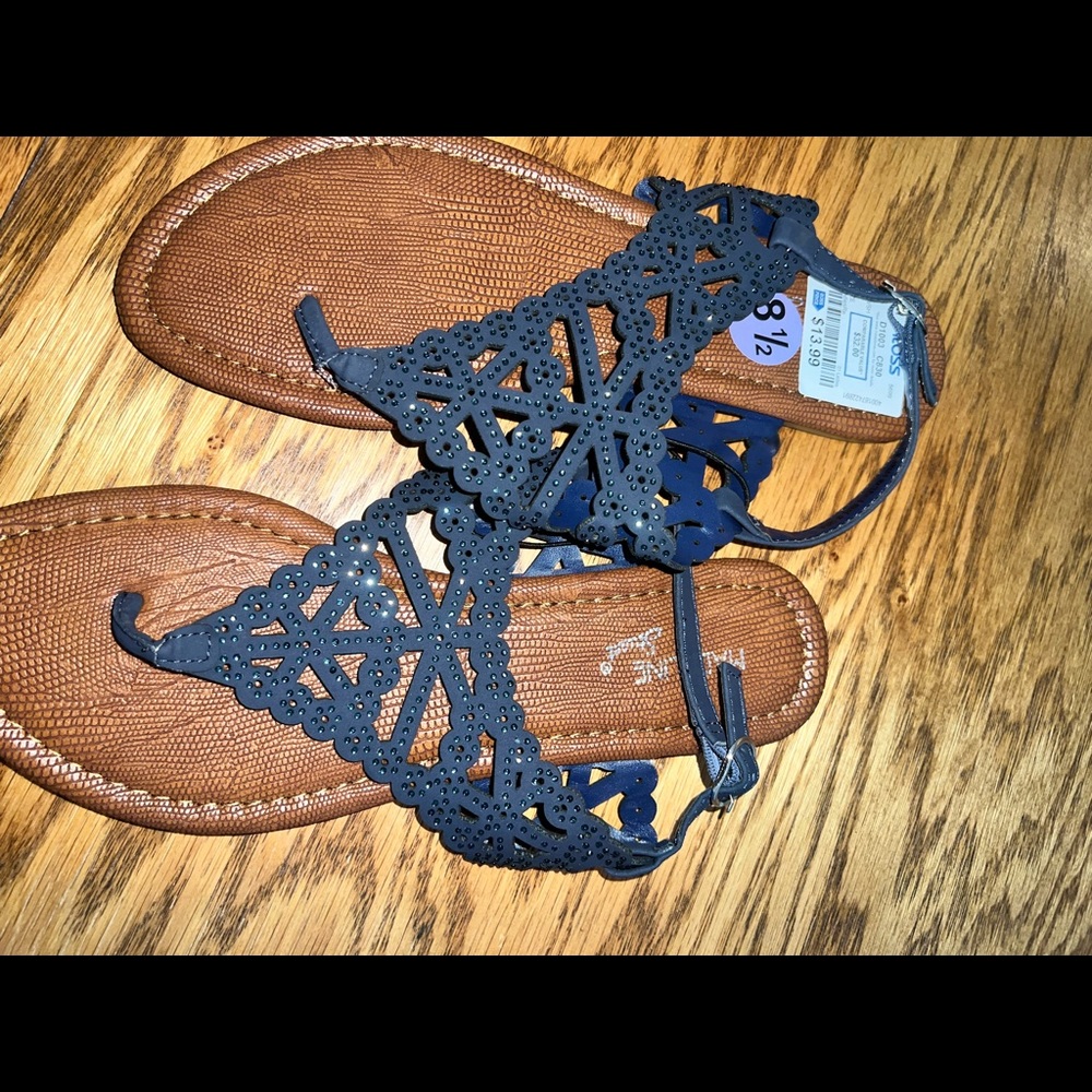 Brand new navy with sparkle sandals